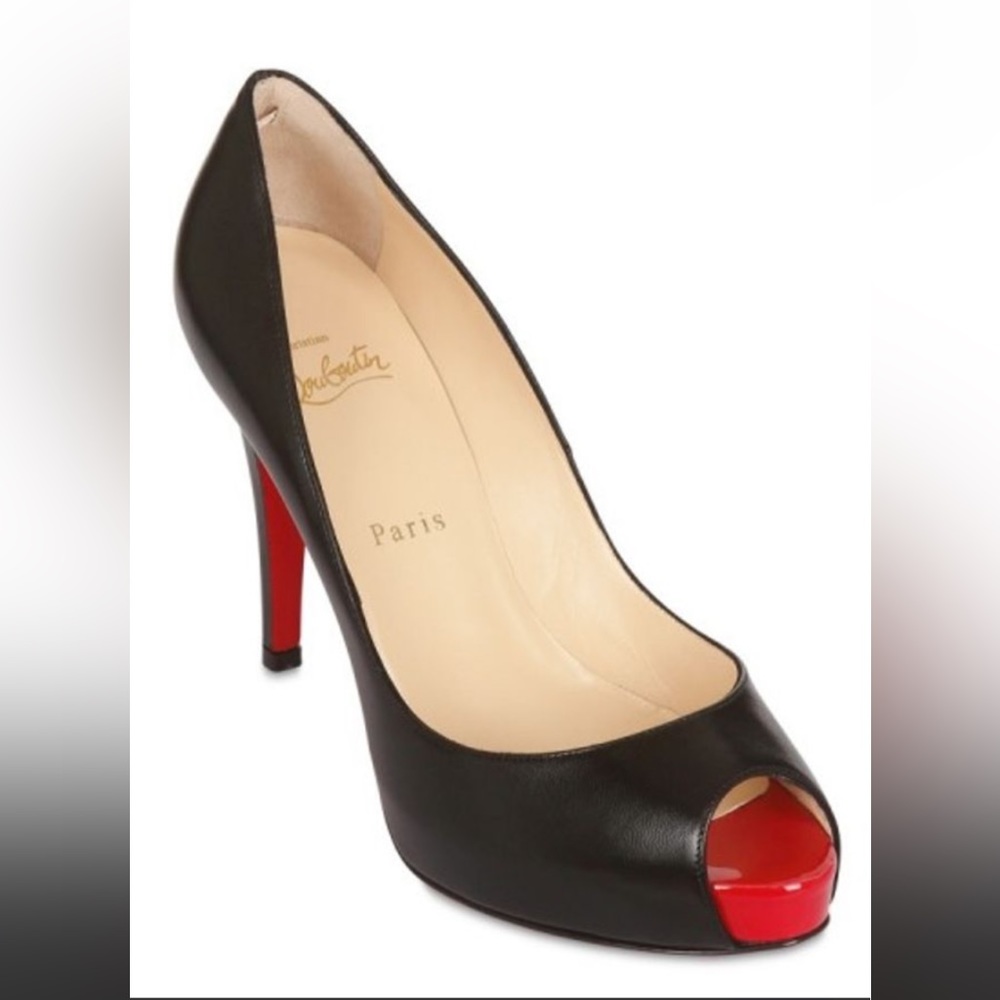 Christian Louboutin peep toe heels. 36.5